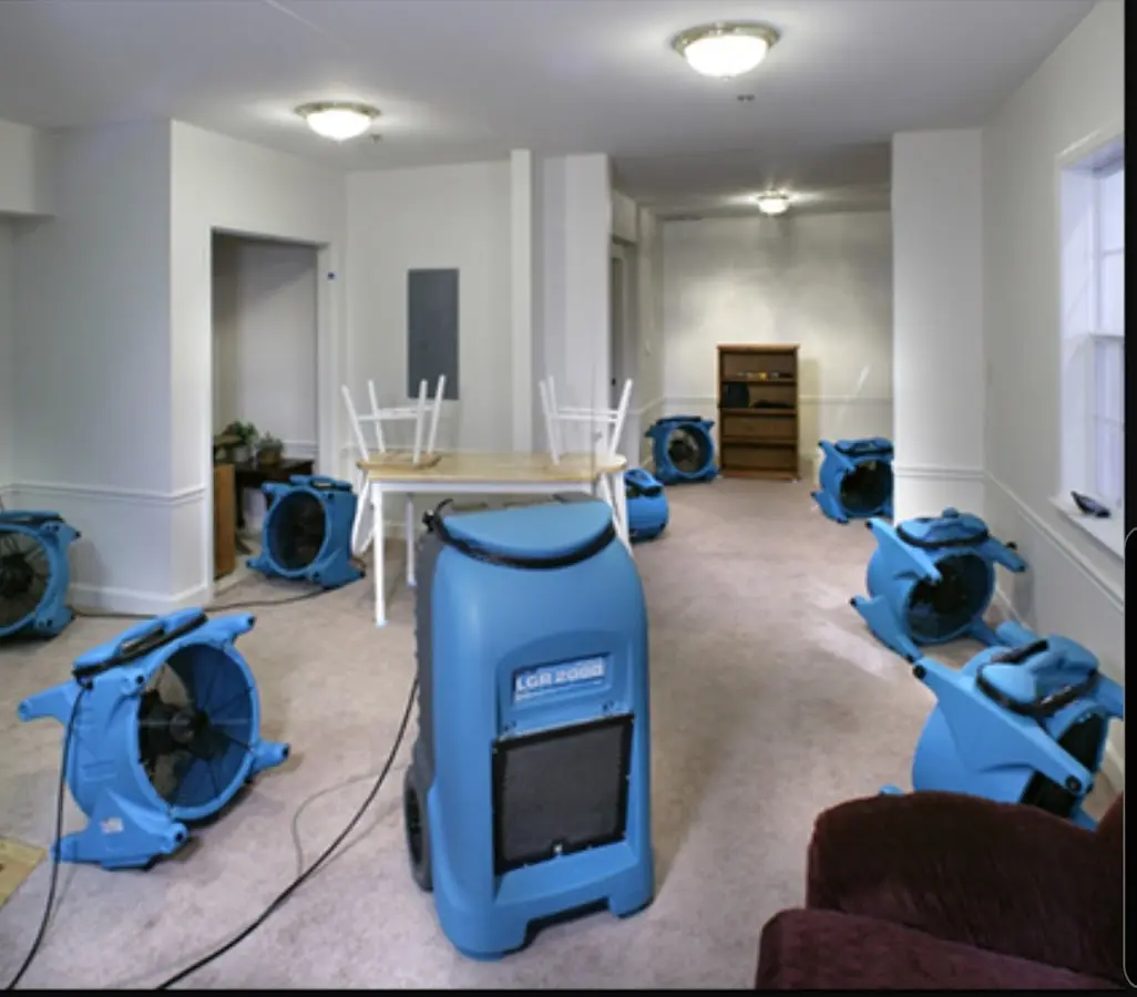 Air movers and dehumidifier setup for Water Extraction & Removal in Hamptonburgh